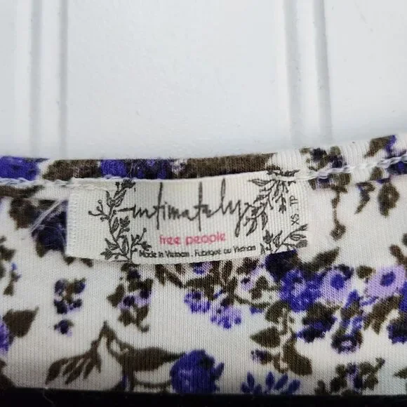 FREE PEOPLE Intimately 'Kaya' Ivory Floral Print Cutout Long Sleeve Bodysuit XS - Picture 9 of 11